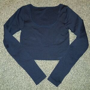 Athleta Aurora Long Sleeve Ribbed Crop Shirt